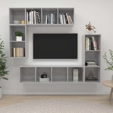 Ensemble de meuble TV 4 pcs Gris béton 5