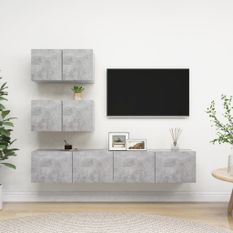 Ensemble de meuble TV 4 pcs Gris béton 11