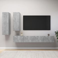 Ensemble de meuble TV 4 pcs Gris béton 12
