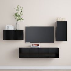 Ensemble de meuble TV 4 pcs Noir 13