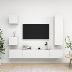 Ensemble de meuble TV 5 pcs Blanc 8