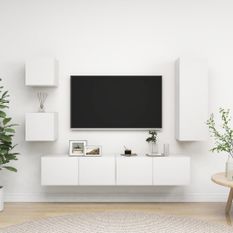 Ensemble de meuble TV 5 pcs Blanc 9