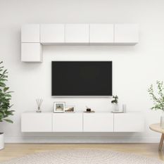 Ensemble de meuble TV 5 pcs Blanc 7