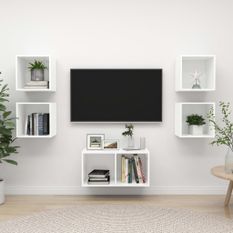 Ensemble de meuble TV 5 pcs Blanc