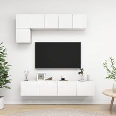 Ensemble de meuble TV 5 pcs Blanc 6