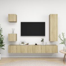 Ensemble de meuble TV 5 pcs Chêne sonoma 4