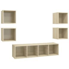 Ensemble de meuble TV 5 pcs Chêne sonoma 5