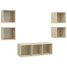 Ensemble de meuble TV 5 pcs Chêne sonoma 7