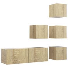 Ensemble de meuble TV 5 pcs Chêne sonoma 9