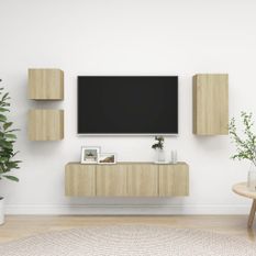 Ensemble de meuble TV 5 pcs Chêne sonoma 8