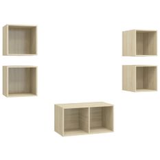 Ensemble de meuble TV 5 pcs Chêne sonoma