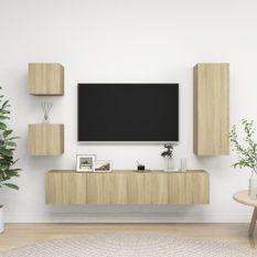 Ensemble de meuble TV 5 pcs Chêne sonoma 6