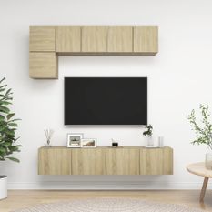 Ensemble de meuble TV 5 pcs Chêne sonoma 2