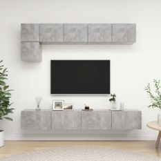 Ensemble de meuble TV 5 pcs Gris béton 7