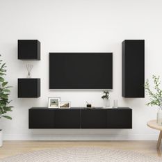 Ensemble de meuble TV 5 pcs Noir 7