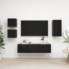 Ensemble de meuble TV 5 pcs Noir 9