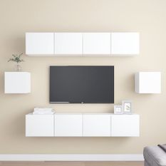 Ensemble de meuble TV 6 pcs Blanc 12