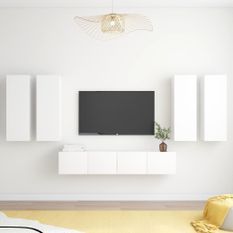 Ensemble de meuble TV 6 pcs Blanc 6