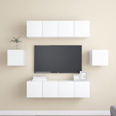 Ensemble de meuble TV 6 pcs Blanc 7