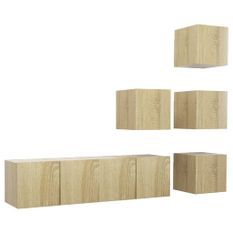 Ensemble de meuble TV 6 pcs Chêne sonoma 10