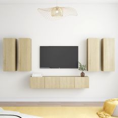 Ensemble de meuble TV 6 pcs Chêne sonoma 2