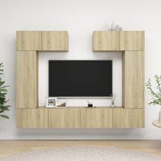 Ensemble de meuble TV 6 pcs Chêne sonoma 4