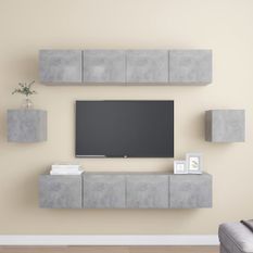 Ensemble de meuble TV 6 pcs Gris béton 5