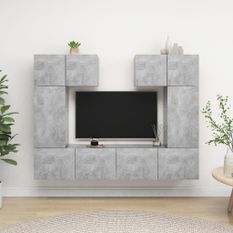 Ensemble de meuble TV 6 pcs Gris béton 6