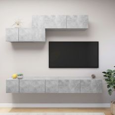 Ensemble de meuble TV 6 pcs Gris béton 13