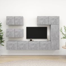 Ensemble de meuble TV 6 pcs Gris béton 10