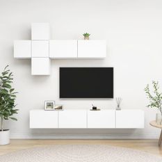 Ensemble de meuble TV 7 pcs Blanc 7
