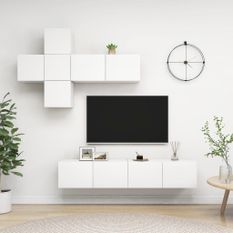 Ensemble de meuble TV 7 pcs Blanc 6