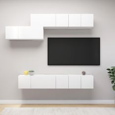 Ensemble de meuble TV 7 pcs Blanc 4