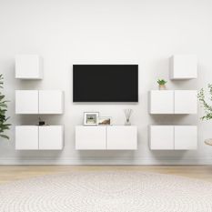 Ensemble de meuble TV 7 pcs Blanc 3