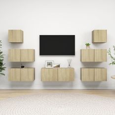 Ensemble de meuble TV 7 pcs Chêne sonoma