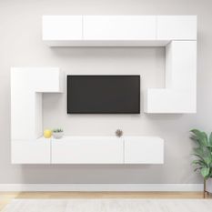Ensemble de meuble TV 8 pcs Blanc 2