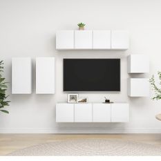 Ensemble de meuble TV 8 pcs Blanc 3