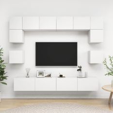 Ensemble de meuble TV 8 pcs Blanc 7