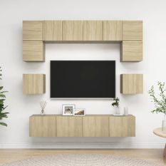 Ensemble de meuble TV 8 pcs Chêne sonoma 4