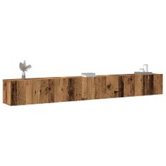 Ensemble de meuble TV mural 3 pcs vieux bois bois d'ingénierie