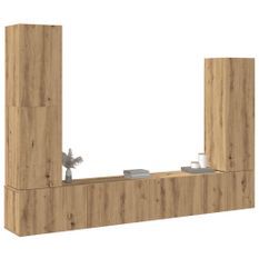 Ensemble de meuble TV mural 4 pcs chêne artisanal