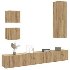 Ensemble de meuble TV mural 5 pcs chêne artisanal