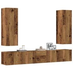 Ensemble de meuble TV mural 5 pcs vieux bois bois d'ingénierie
