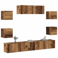 Ensemble de meuble TV mural 7 pcs vieux bois bois d'ingénierie