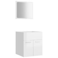 Ensemble de meubles de bain 2 pcs Blanc brillant 13