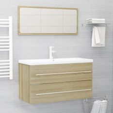 Ensemble de meubles de bain 2 pcs Chêne sonoma 5