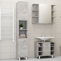 Ensemble de meubles de bain 3 pcs Gris béton 3