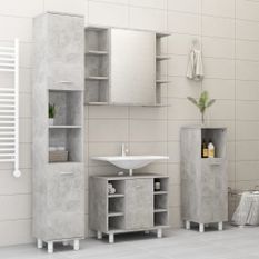 Ensemble de meubles de bain 4 pcs Gris béton