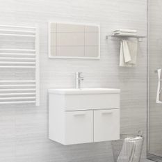 Ensemble de meubles de salle de bain 2 pcs Blanc 10