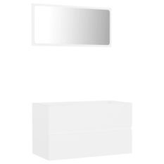 Ensemble de meubles de salle de bain 2 pcs Blanc 3